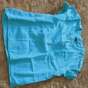J crew gauze popover in small, turquoise, never worn